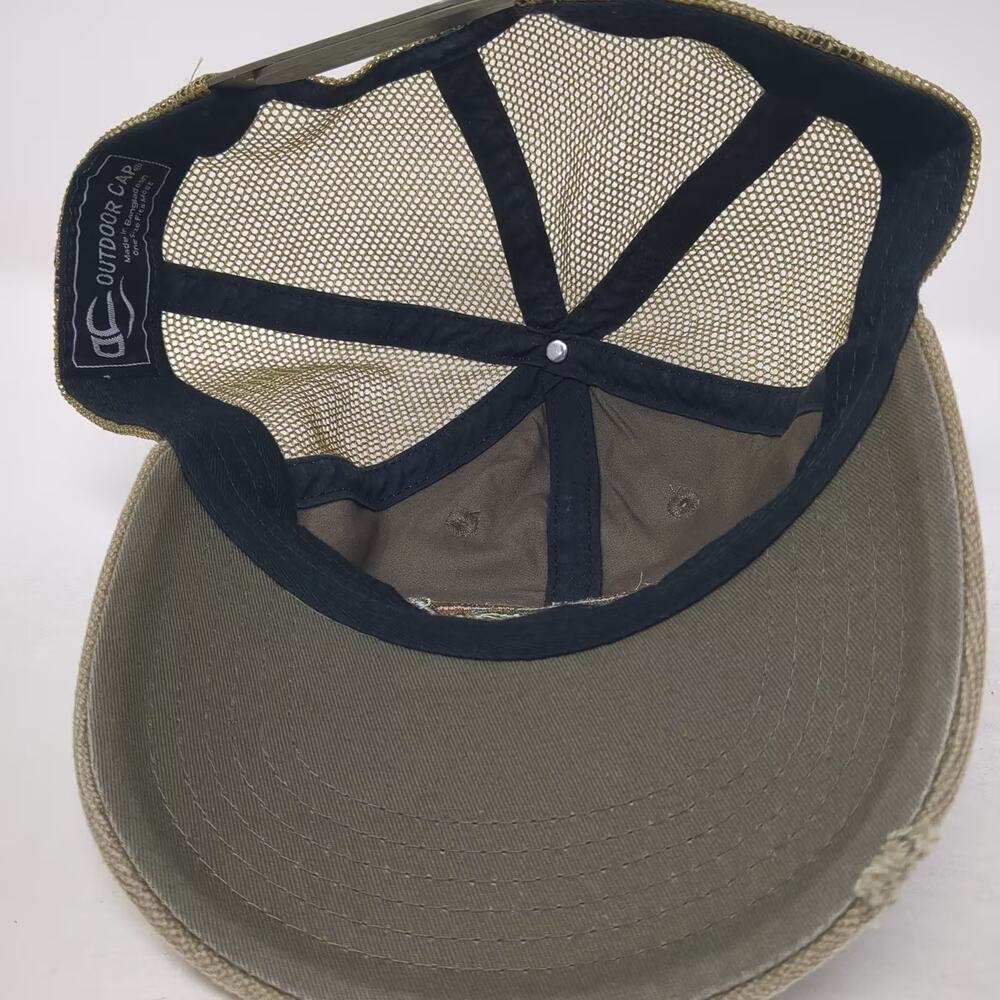 Rustic Ridge Trucker Hat Brown Green One Size Snapback Distressed Mesh Back - Picture 7 of 9